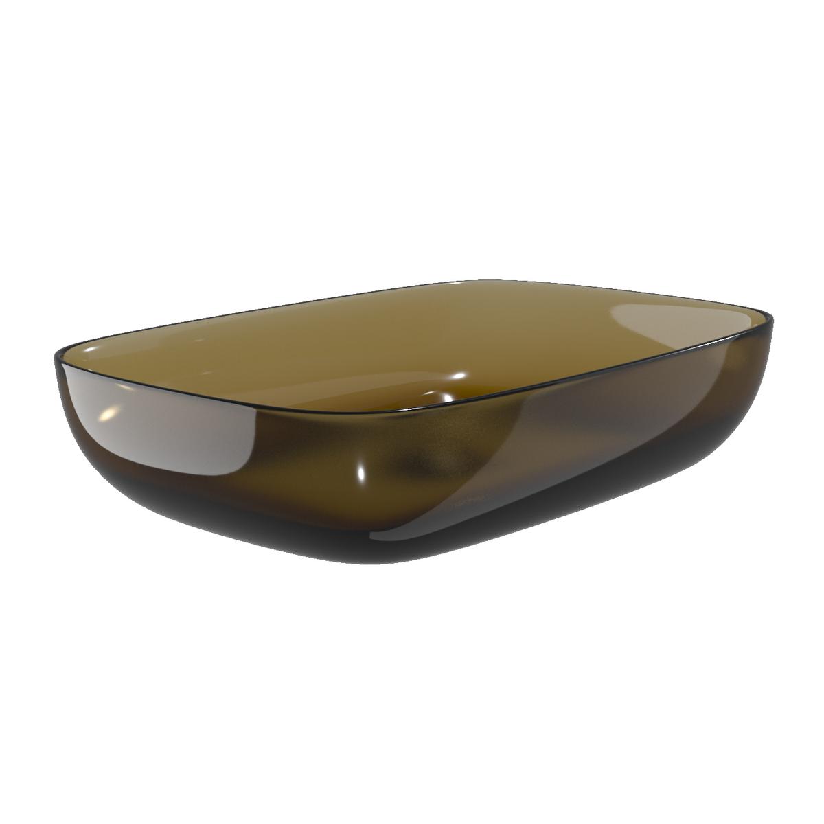 Amber Rectangular Transparent Resin Countertop Basin 600mm - Aurea
