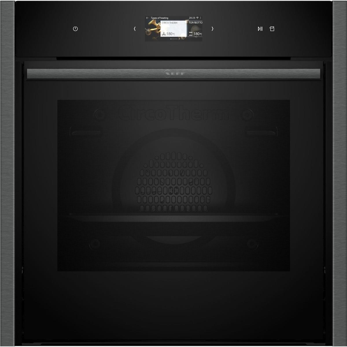 Neff N90 B64FS31G0B Slide and Hide Single Oven with Steam Function - Graphite
