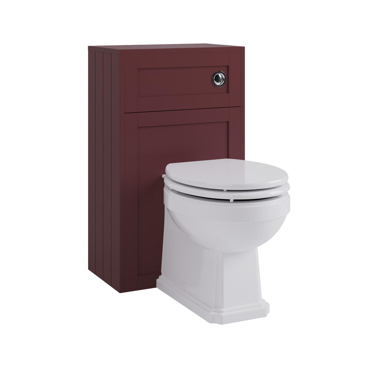 500mm Burgundy Back to Wall Toilet Unit Only - Baxenden