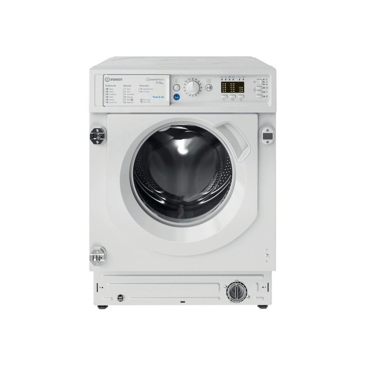 Indesit Push&Go 7kg Wash 5kg Dry 1400rpm Integrated Washer Dryer  - Quiet, Steam -  White