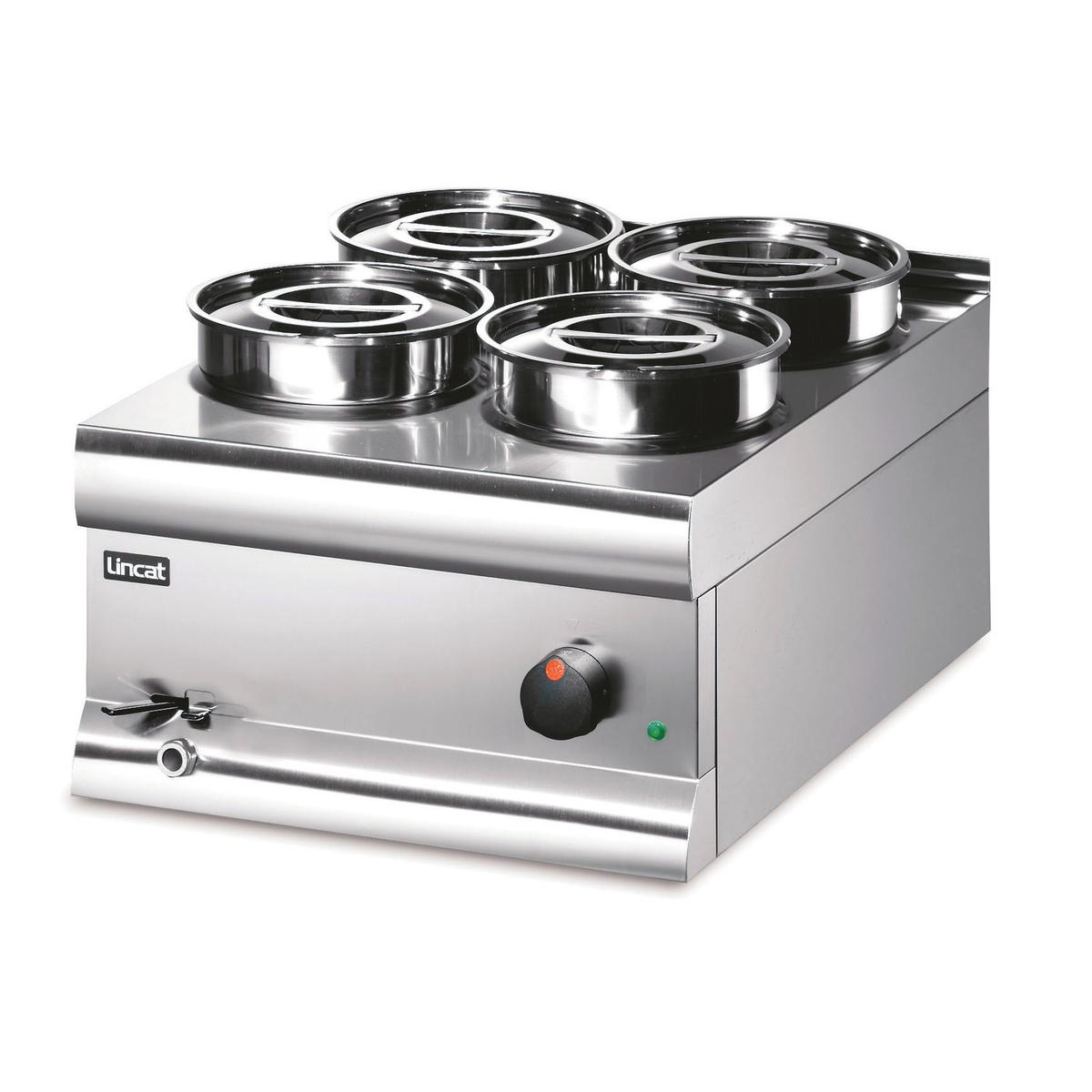 Lincat BS4W Silverlink 600 Wet Heat Bain Marie - 4 Round Pots, 450mm Wide