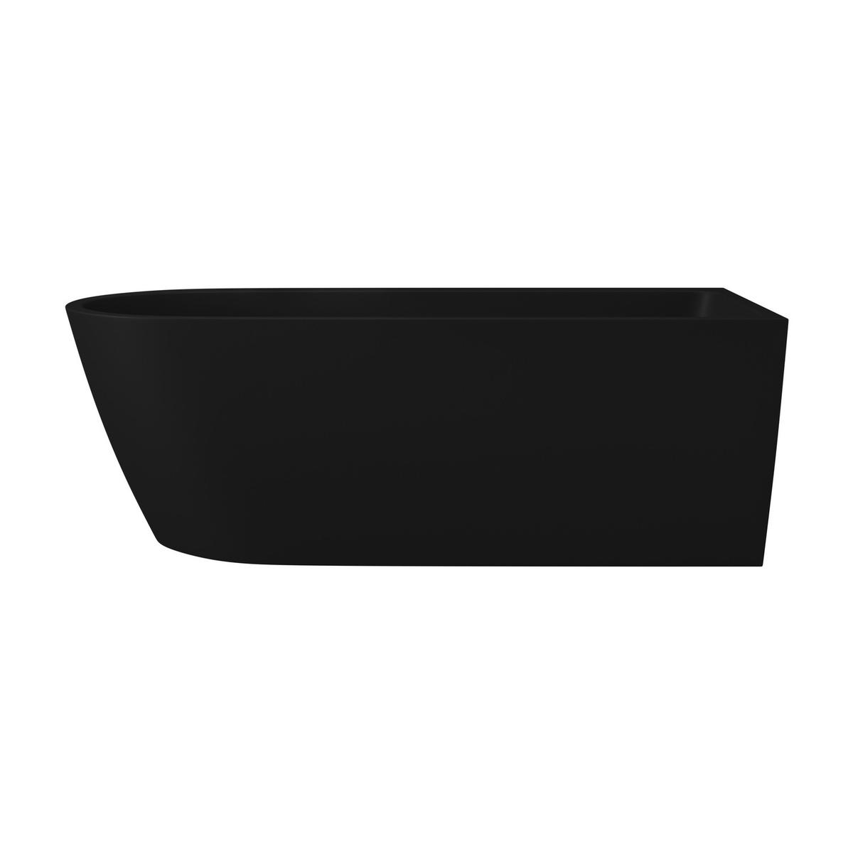 Matt Black Freestanding Single Ended Right Hand Corner Bath 1650 x 800mm - Amaro