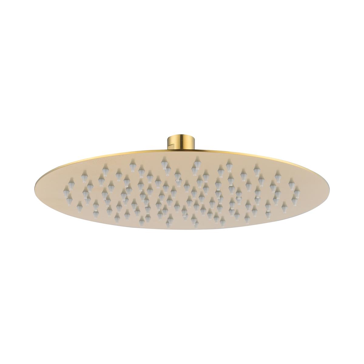 ONLY OPENED - Brushed Brass 250mm Round Rainfall Shower Head - Arissa