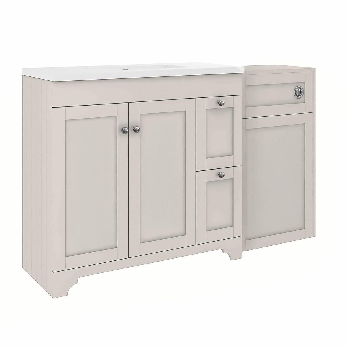 1400mm Beige Toilet and Sink Unit with Traditional Toilet – Baxenden