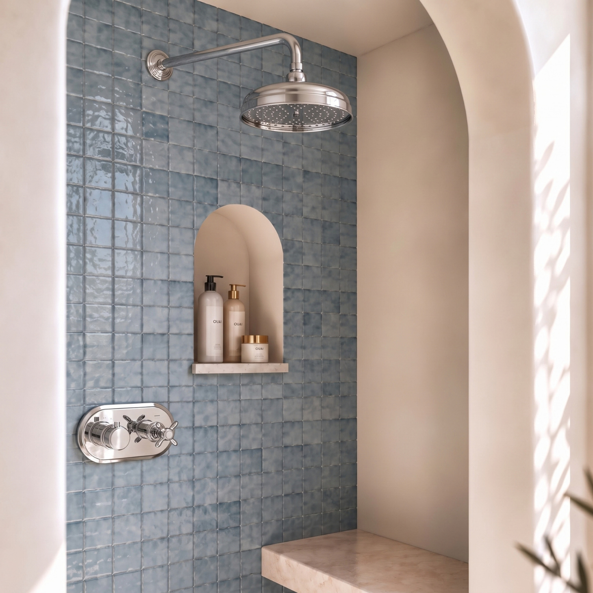 Chrome 1 Outlet Wall Mounted Thermostatic Mixer Shower Set - Camden