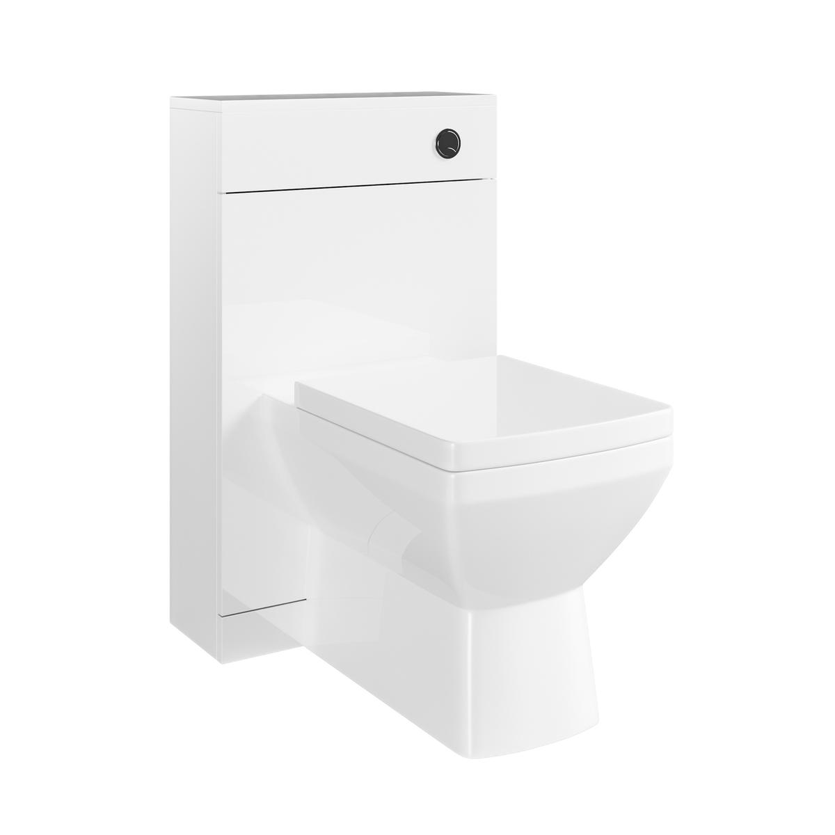 500mm White Back to Wall Toilet Unit with Cistern and Chrome Fittings - Ashford
