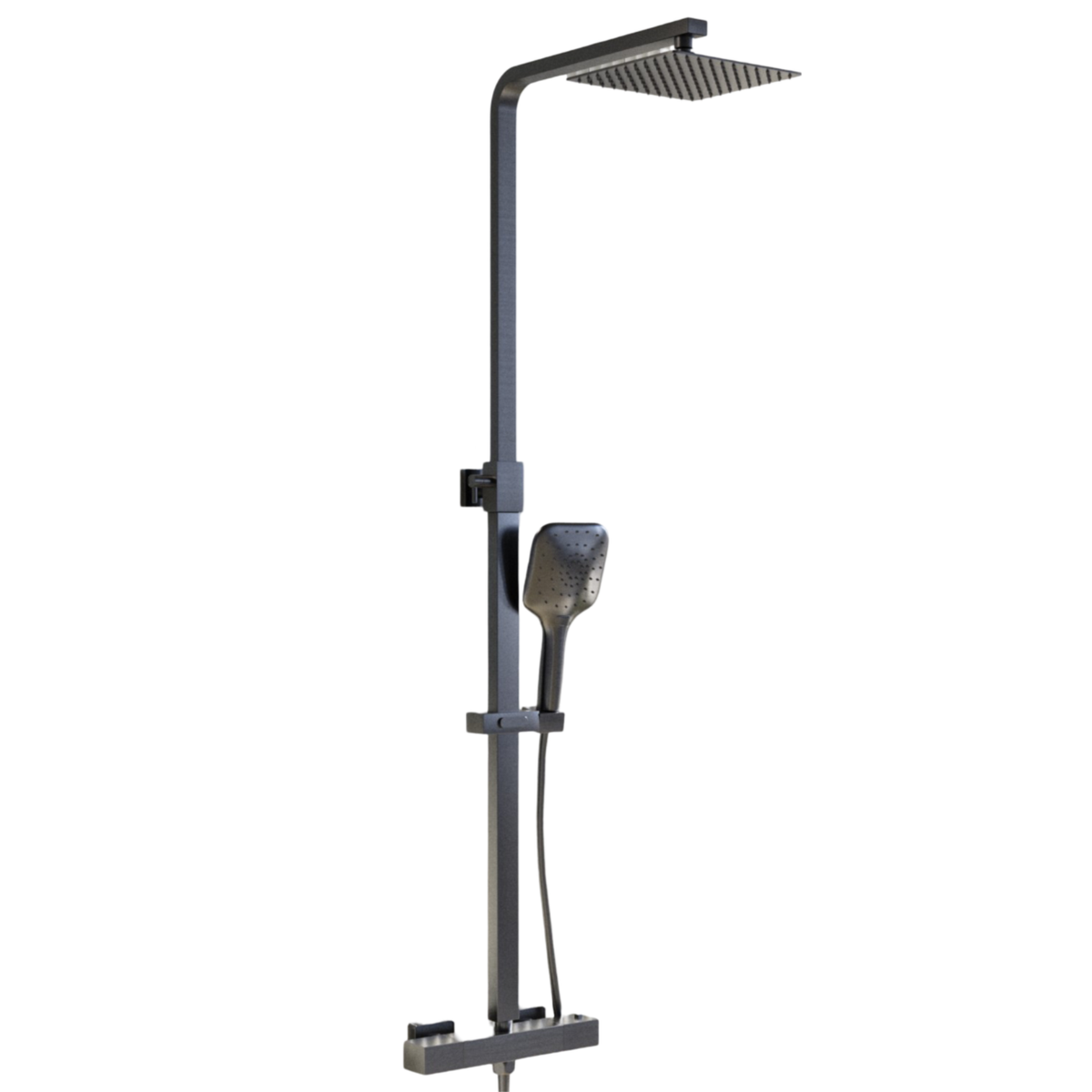 Gunmetal Grey 2 Outlet Thermostatic Bar Mixer Shower Set with Hand Shower - Zana