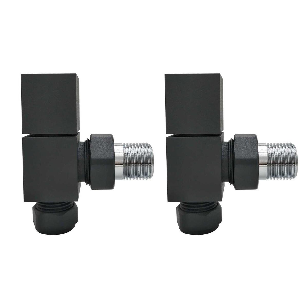 Anthracite Square Angled Radiator Valves