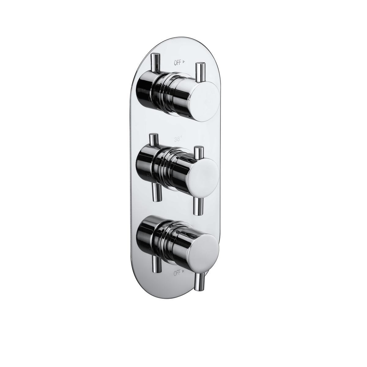 GRADE A1 - Flow round triple shower valve with diverter - 3 outlets
