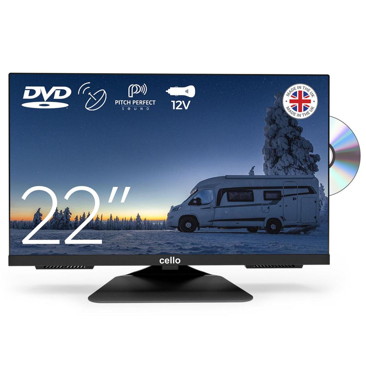 Cello 22 inch 12 volt DVD Traveller Caravan Frameless TV