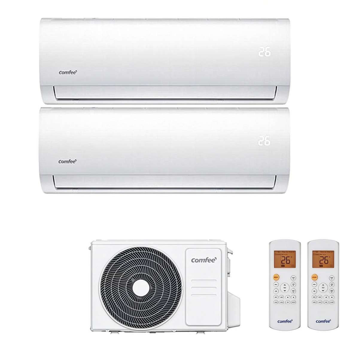 Midea Comfee  A++ Smart Multi-Split 9000 + 12000 BTU Wall Mounted Air Conditioner with Heat Pump