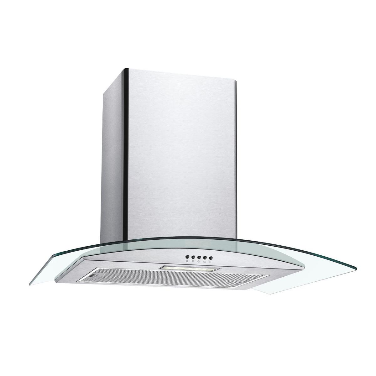 Candy 60cm Curved Glass Cooker Hood - Stainless Steel