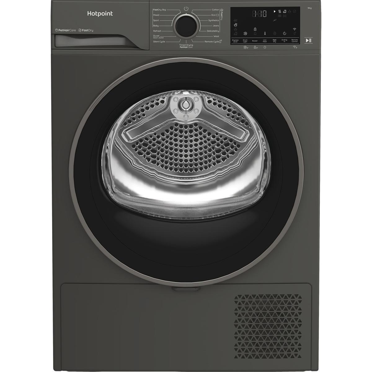 Hotpoint FabricCare 9kg Heat Pump Tumble Dryer - Graphite Grey