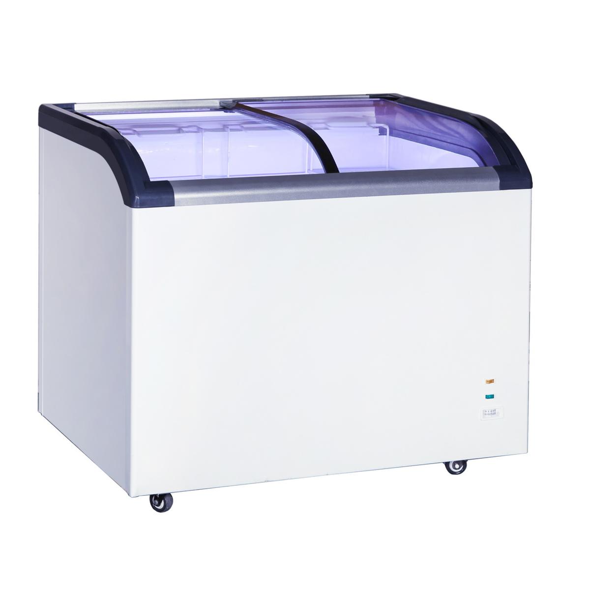 Culinox SD-220Q Curved Glass Lid Display Chest Freezer - 220 Ltr, 2 Baskets, 740mm Wide