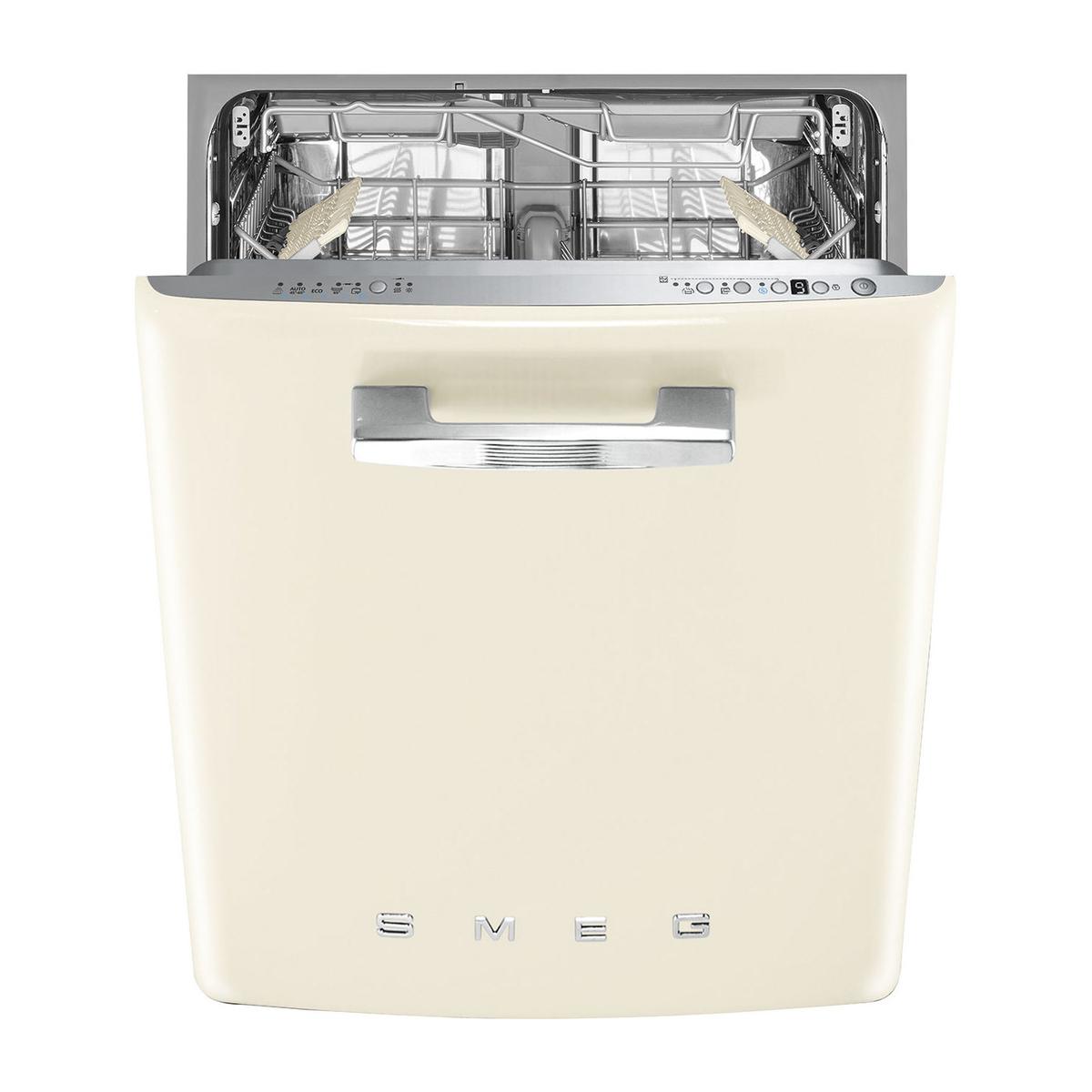 Smeg Retro Integrated Dishwasher - Cream - B-Rated, Silver control panel