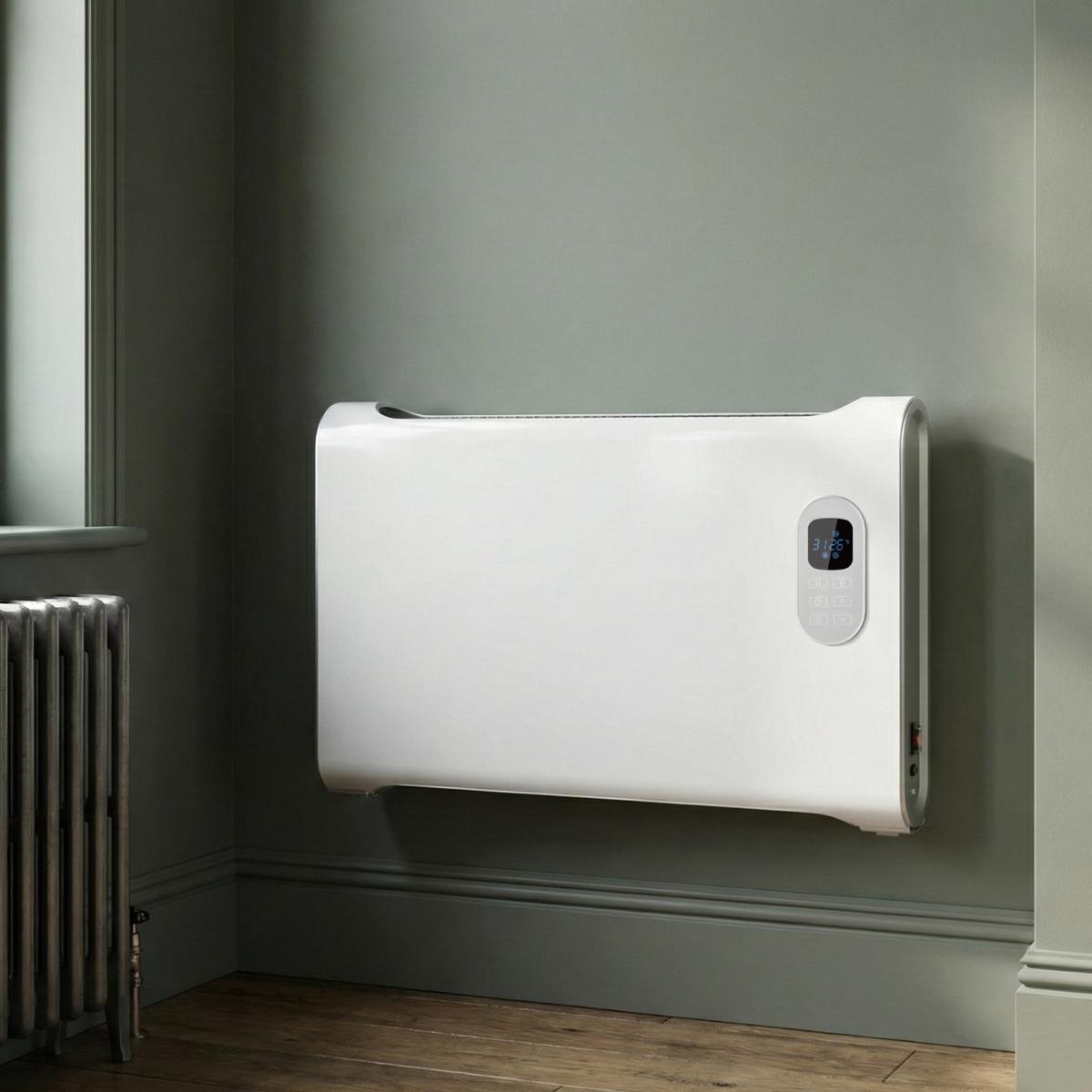 electriQ 1500W Smart Wall Mountable Panel Heater with Thermostat and Weekly Timer - Bathroom Safe
