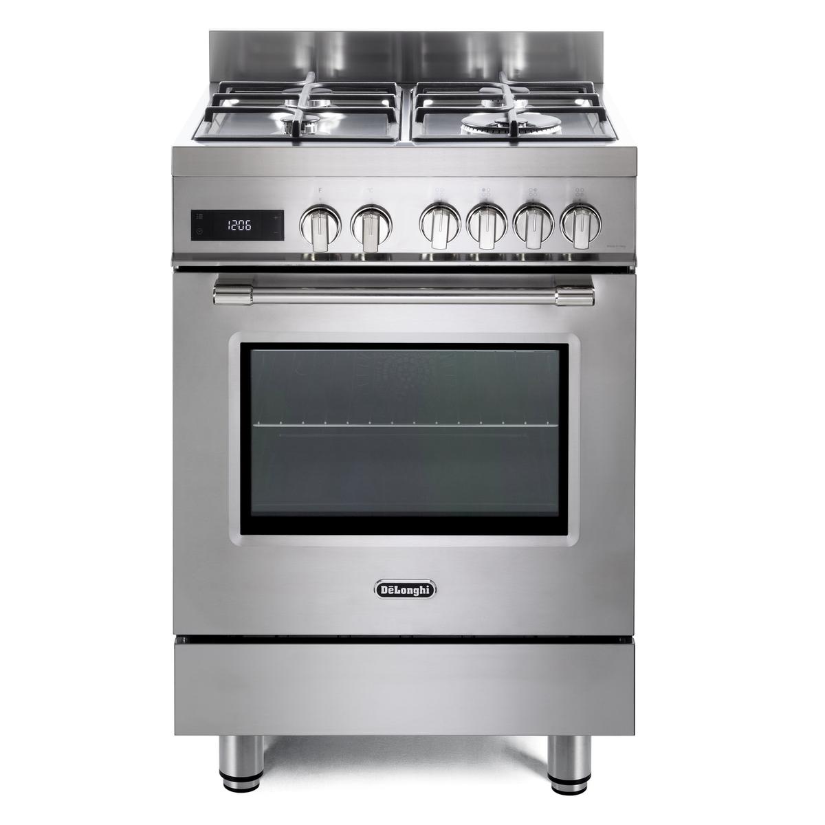 De Longhi 60cm Dual Fuel Cooker - Stainless Steel