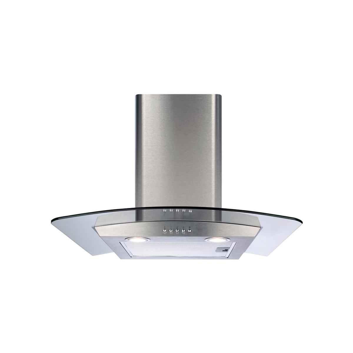 CDA 60cm Curved Glass Chimney Cooker Hood - Stainless Steel
