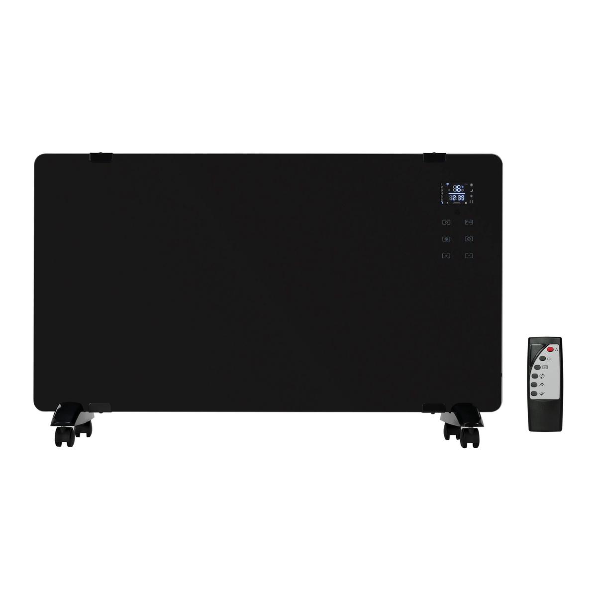 Refurbished electriQ 2000W Black Designer Glass Heater Wall Mountable Low Energy