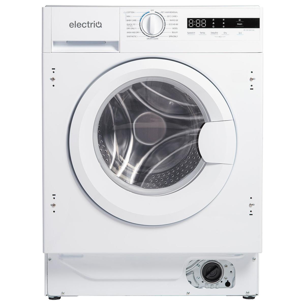 electriQ 8kg Wash 6kg Dry 1400rpm Integrated Washer Dryer -Quiet, Energy Saving - White