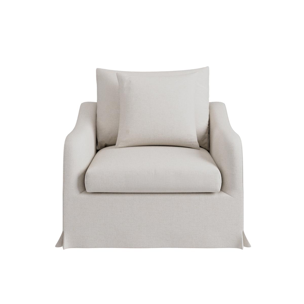 Cream Fabric Slipcover Armchair - Eliza
