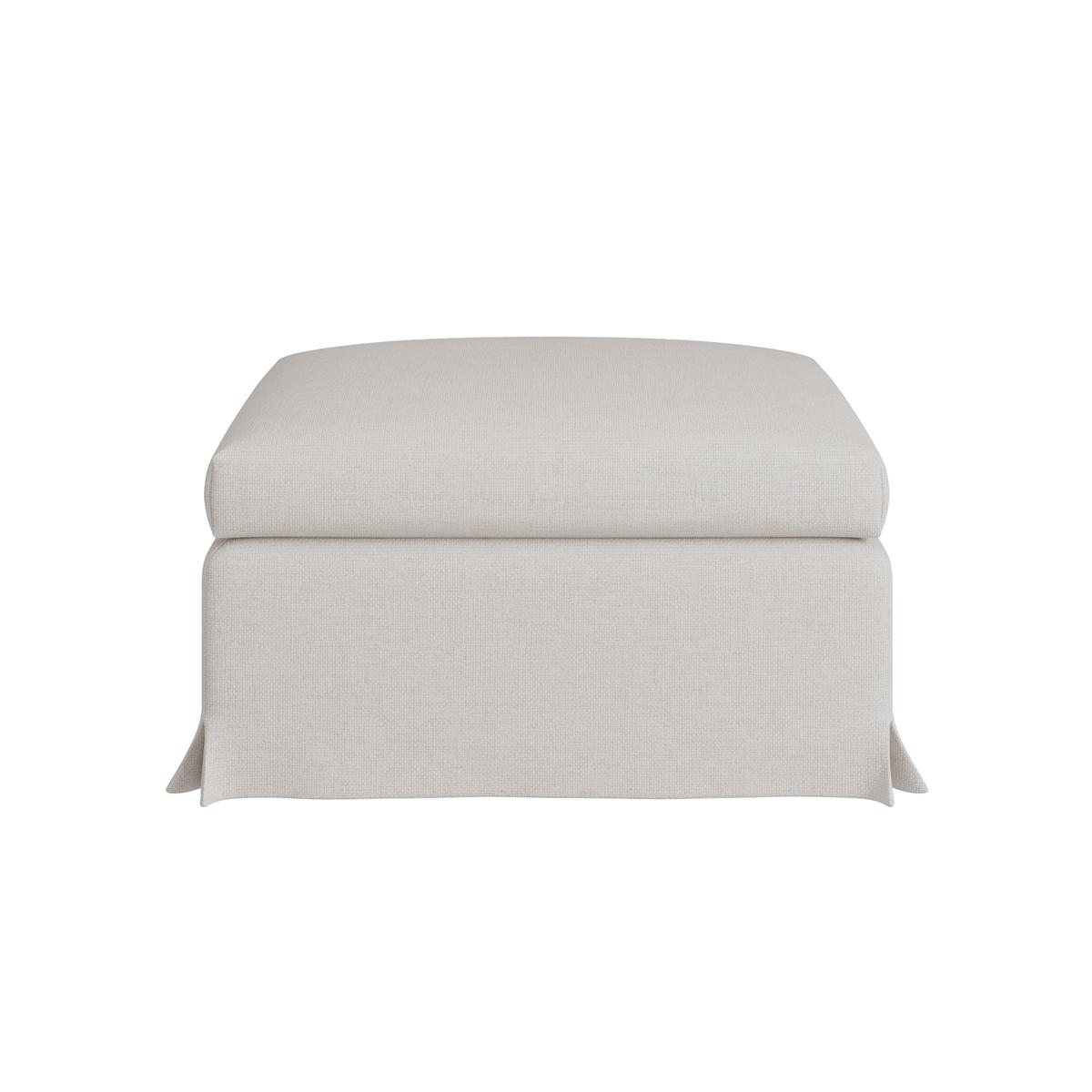 Cream Fabric Slipcover Footstool - Eliza
