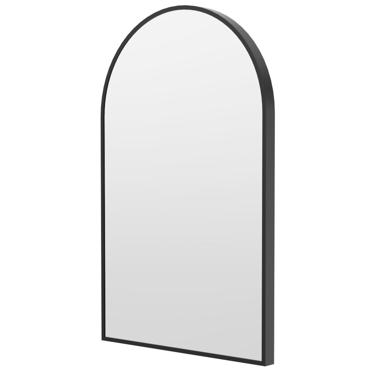 Arched Black Backlit Heated Bathroom Mirror with Lights 500 x 800mm - Empire