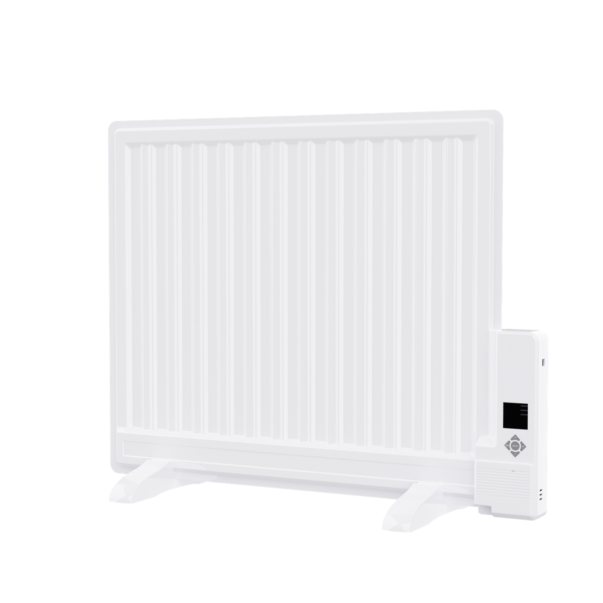 electriQ 600W Slim Wall Mounted Oil Filled Radiator H550xW720mm  Weekly Timer - White