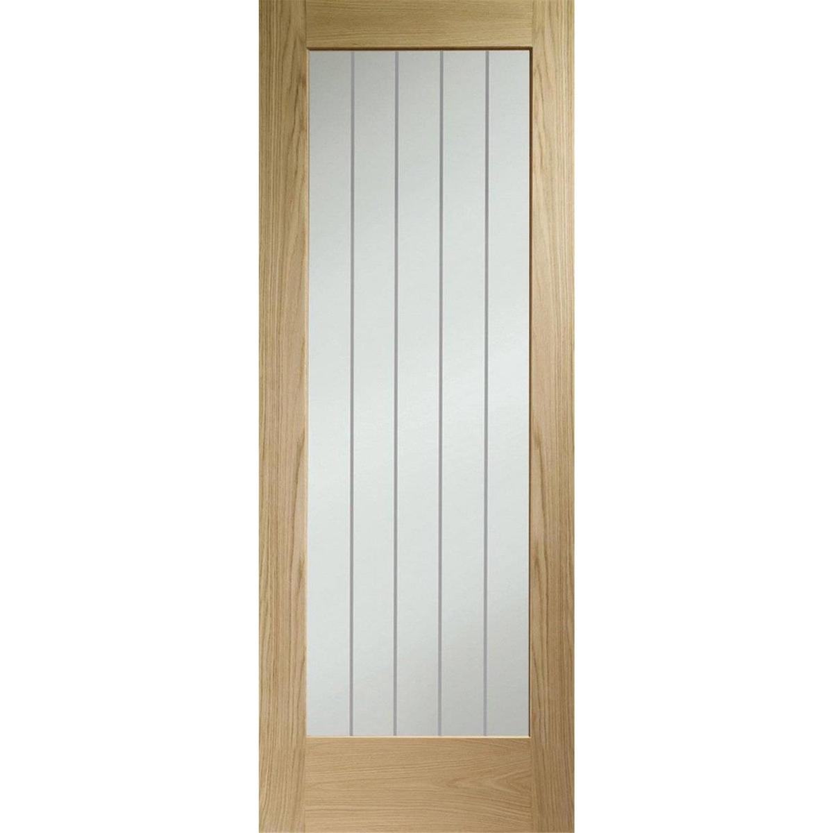 Internal Oak Fully-Glazed Cottage Door with Clear Etched Glass - Pre-Finished - 2040 x 726 x 40mm - Suffolk Essential - XL Joinery