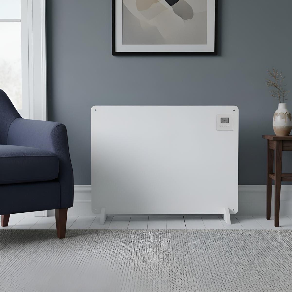 electriQ 550W Smart Infrared Eco Heater - Wall Mountable or Free Standing Paintable - 800 x 600mm