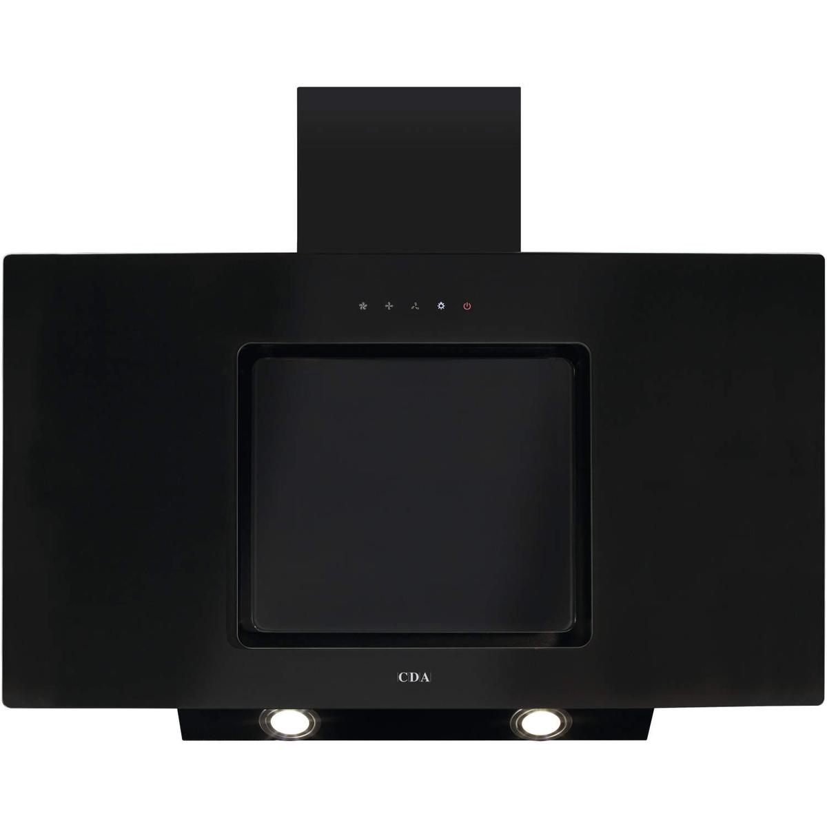 CDA 90cm Angled Chimney Cooker Hood - Black