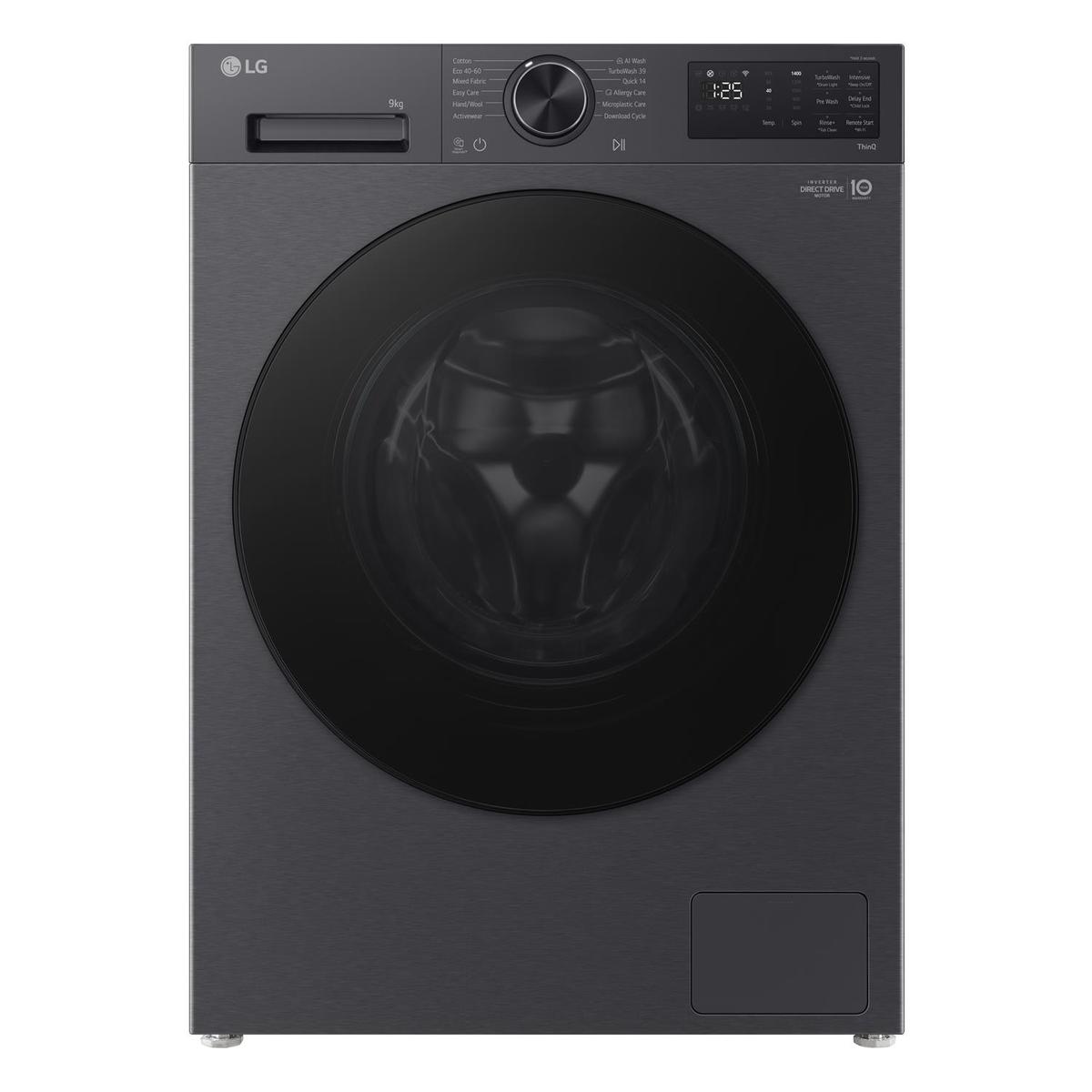LG VX50 Series 9kg 1200rpm Washing Machine - AI Direct Drive Black