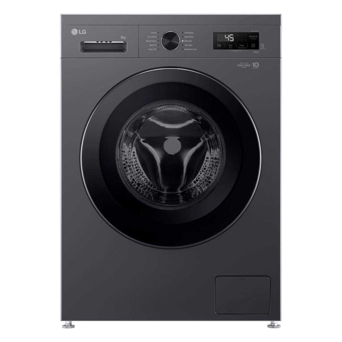 LG X10 Series 9kg 1400rpm Washing Machine - Graphite Grey