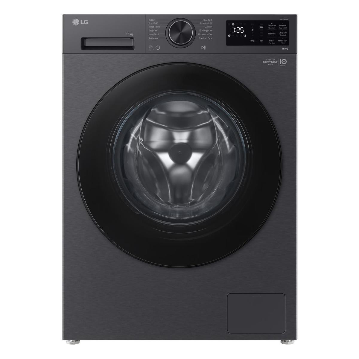 LG Series 5 AI Direct Drive 11kg 1400rpm Washing Machine - Matte Black
