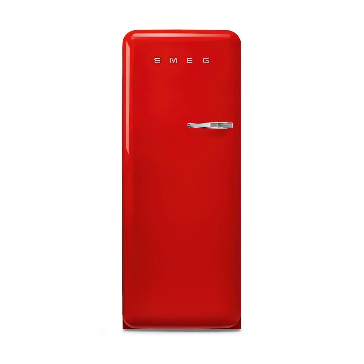Smeg 244 Litre Fifties Style Left Hand Hinge Freestanding Fridge With Ice Box – Red