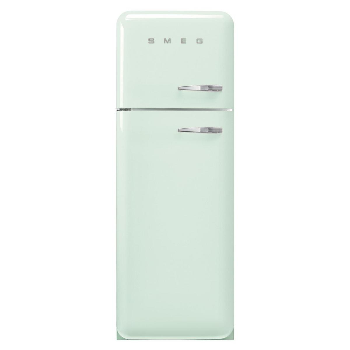 Smeg 294 Litre Fifties Style Left Hand Hinge 70/30 Fridge Freezer - Pastel Green