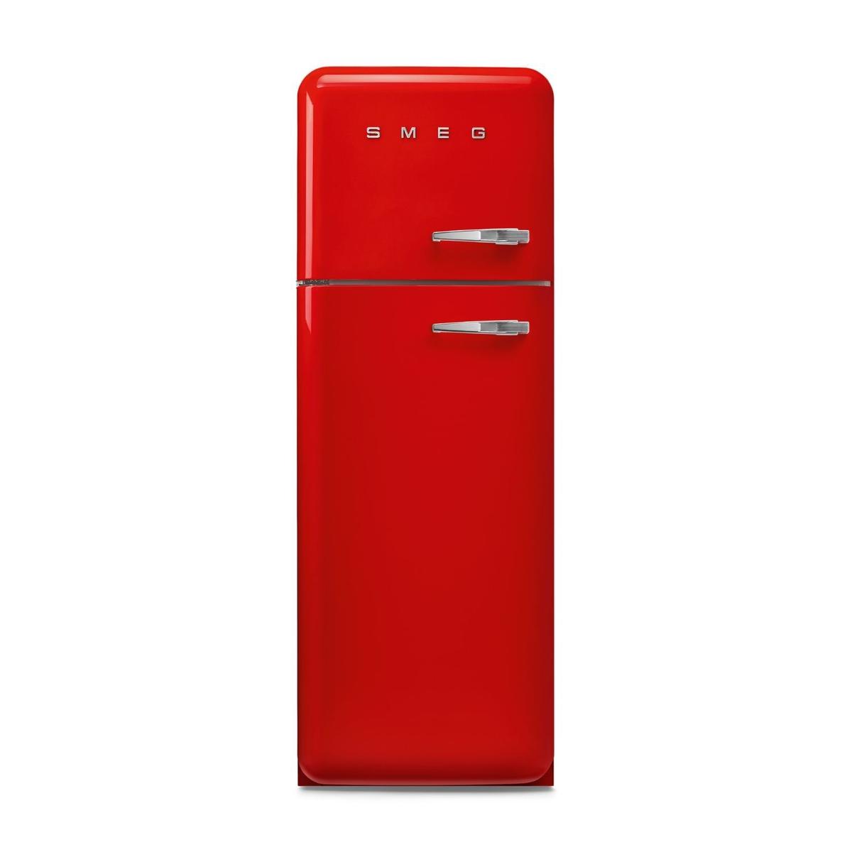 Smeg 294 Litre Fifties Style Left Hand Hinge 70/30 Fridge Freezer - Red