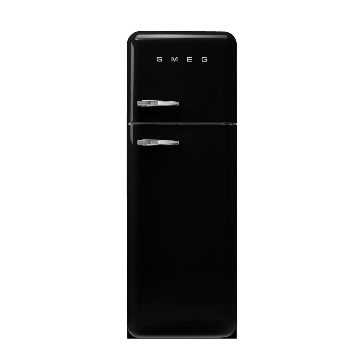 Smeg 294 Litre Fifties Style Right Hand Hinge 70/30 Fridge Freezer - Black