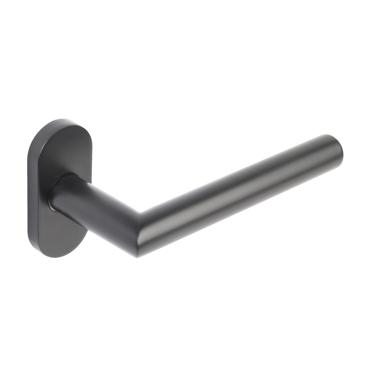Internal Matt Black Lever Fire Door Handle with Latch and Hinges Pack - 52mm - Forge - XL Joinery