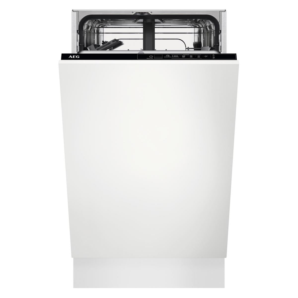 AEG 5000 AirDry Integrated Slimline Dishwasher - Black control panel