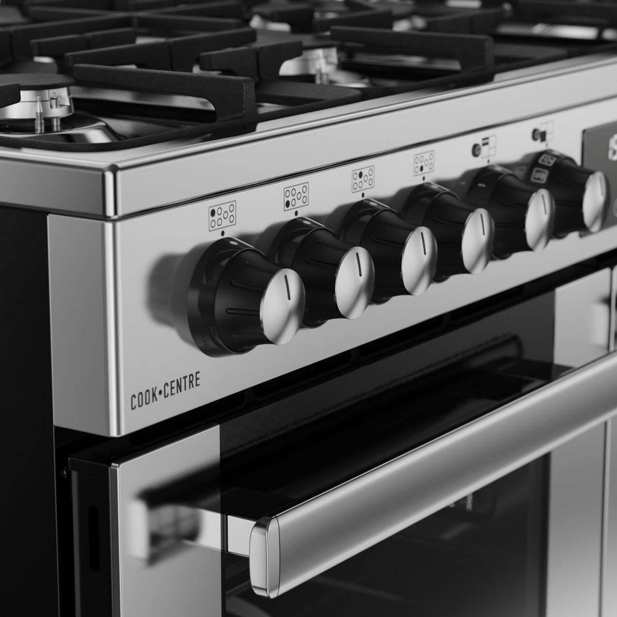 GRADE A2 - Belling Cookcentre 100cm Dual Fuel Range Cooker - Stainless Steel