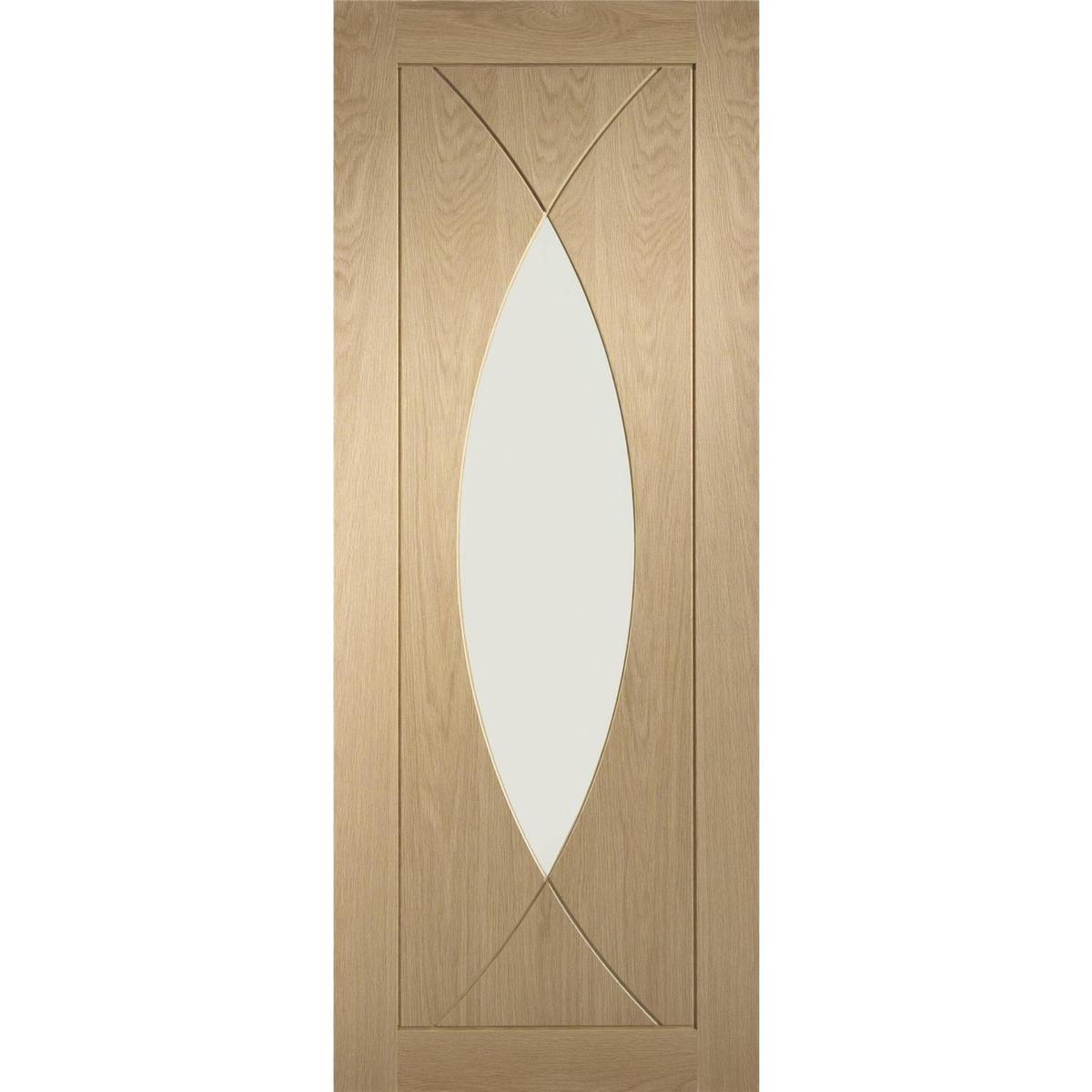 Internal Oak Glazed Door with Clear Glass - Unfinished - 2040 x 726 x 40mm - Pesaro - XL Joinery