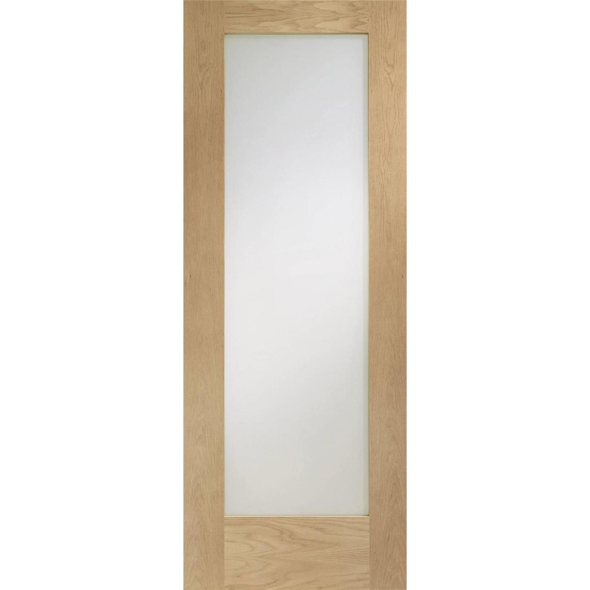 Internal Oak Fully-Glazed Door with Clear Glass - Unfinished - 1981 x 610 x 35mm - Pattern 10 - XL Joinery