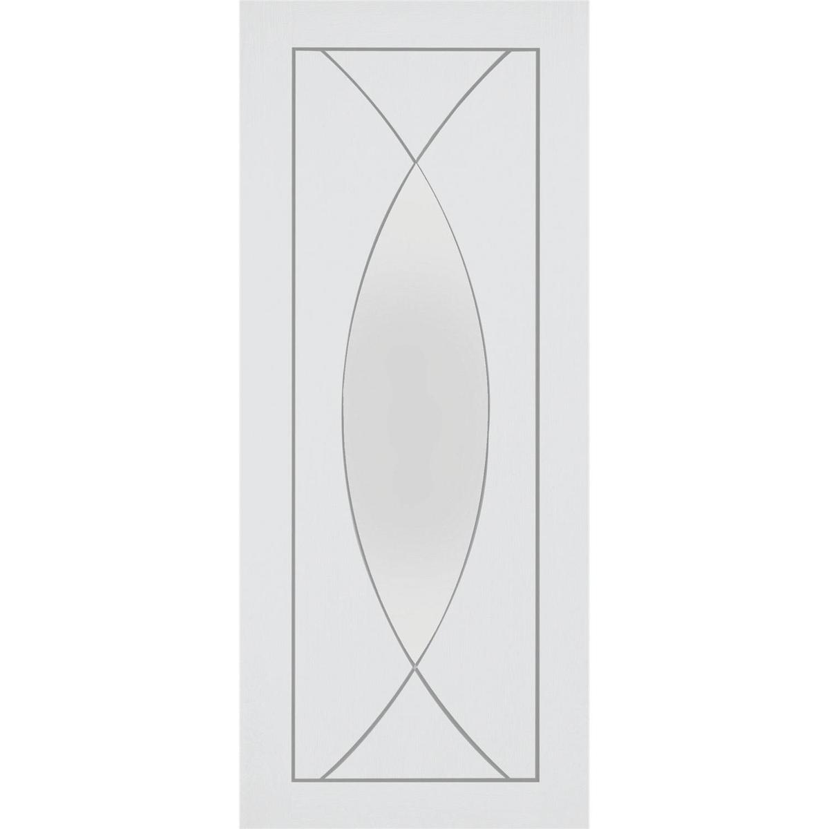 Internal White Primed Glazed Door with Clear Glass - 1981 x 686 x 35mm - Pesaro - XL Joinery
