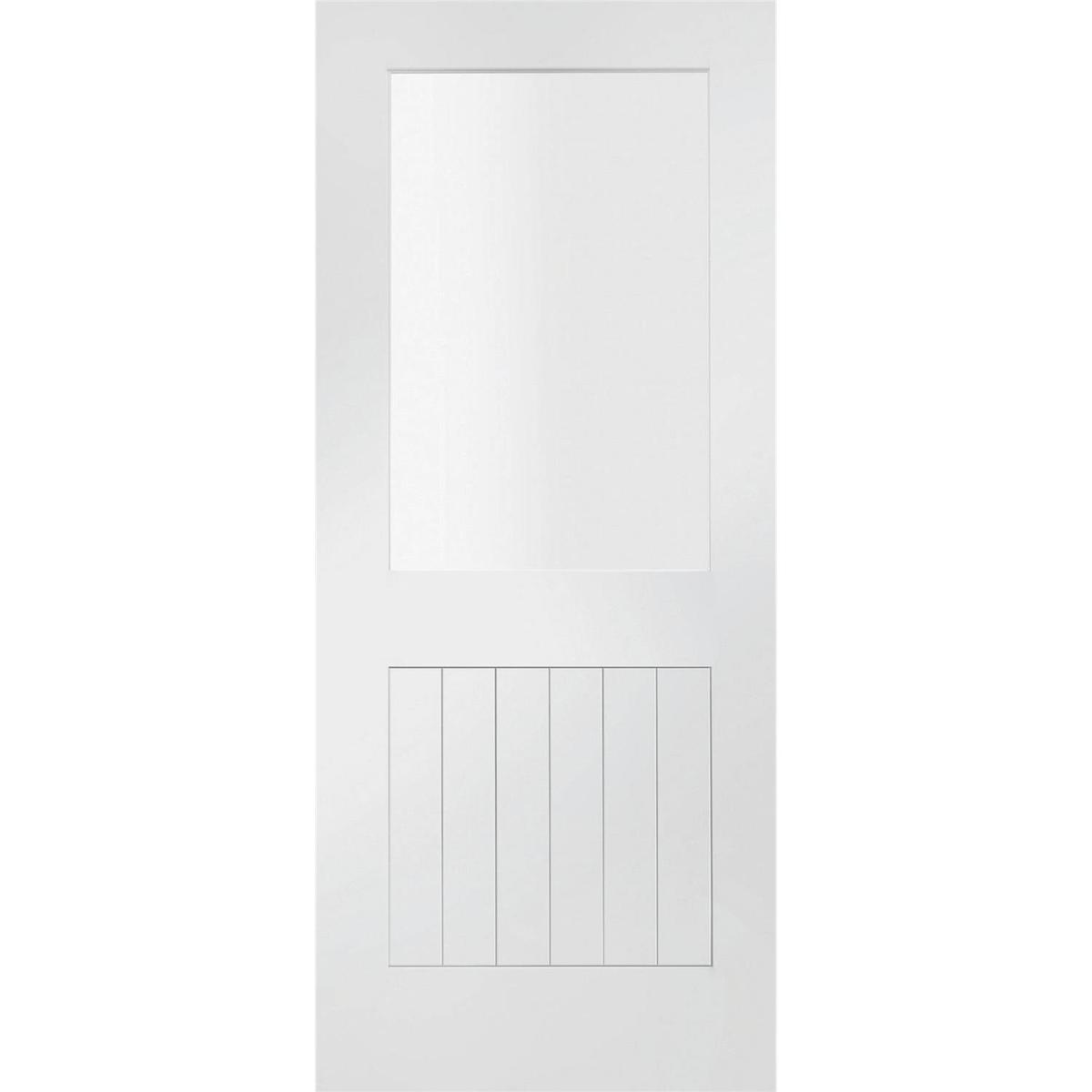 Internal White Primed Half-Glazed Cottage Door with Clear Glass - 2040 x 726 x 40mm - Suffolk - XL Joinery