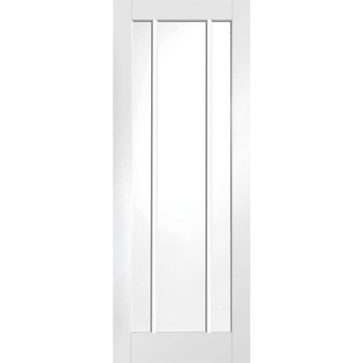 Internal White Primed Glazed 3-Panel FD30 Fire Door with Clear Glass - 1981 x 838 x 44mm - Worcester - XL Joinery