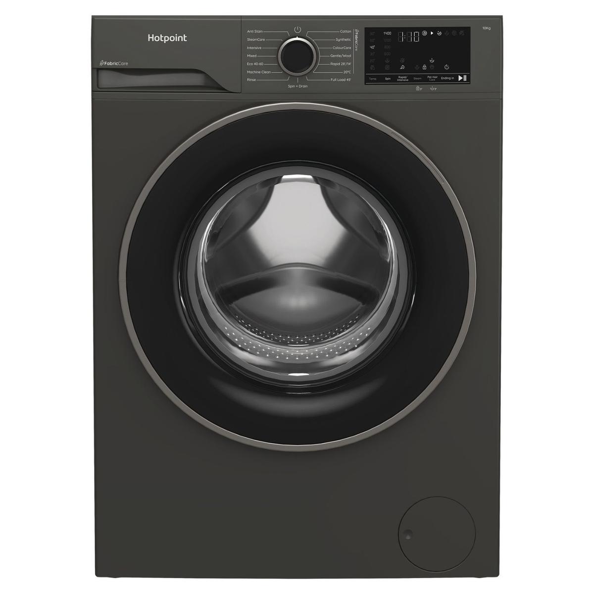 Refurbished Hotpoint FabricCare 10kg 1400rpm Washing Machine - Graphite Grey