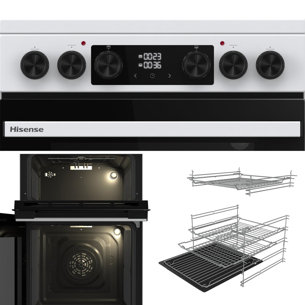 Hisense 50cm Electric Cooker with Air Fry - White