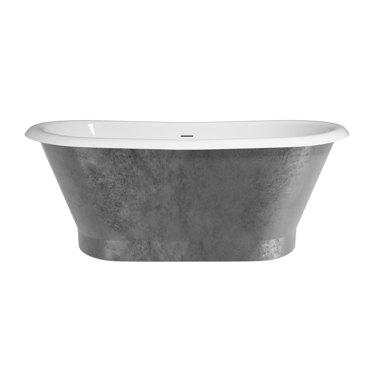 Silver Effect Freestanding Double Ended Bath 1690 x 800mm - Helmsley