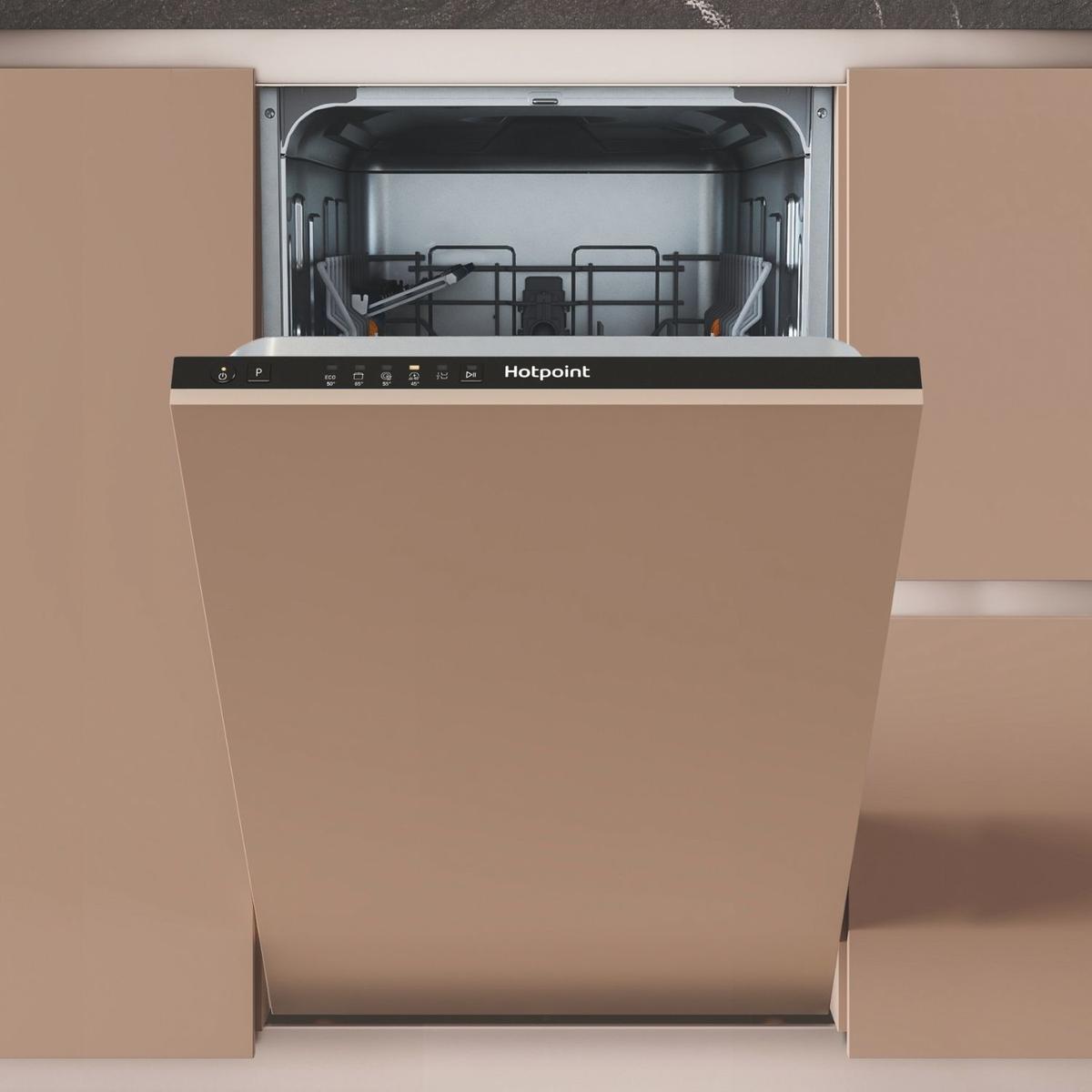 Hotpoint Integrated Slimline Dishwasher - Eco Black Control Panel